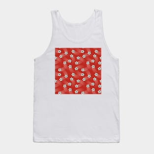 Soccer balls on red background Tank Top